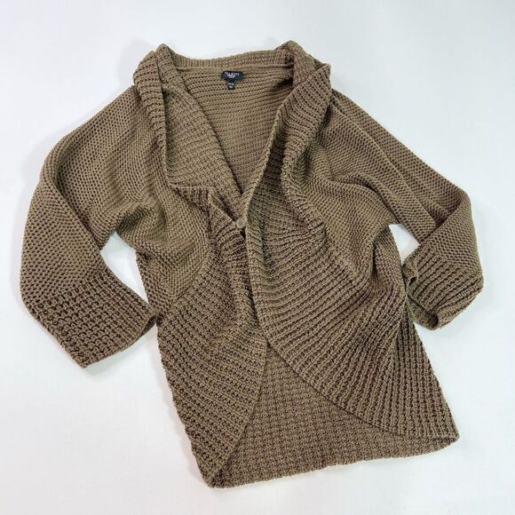 Talbots Cardigan Sweater Womens 2X/3X Brown Knitted Long Sleeve One Button - Picture 1 of 7